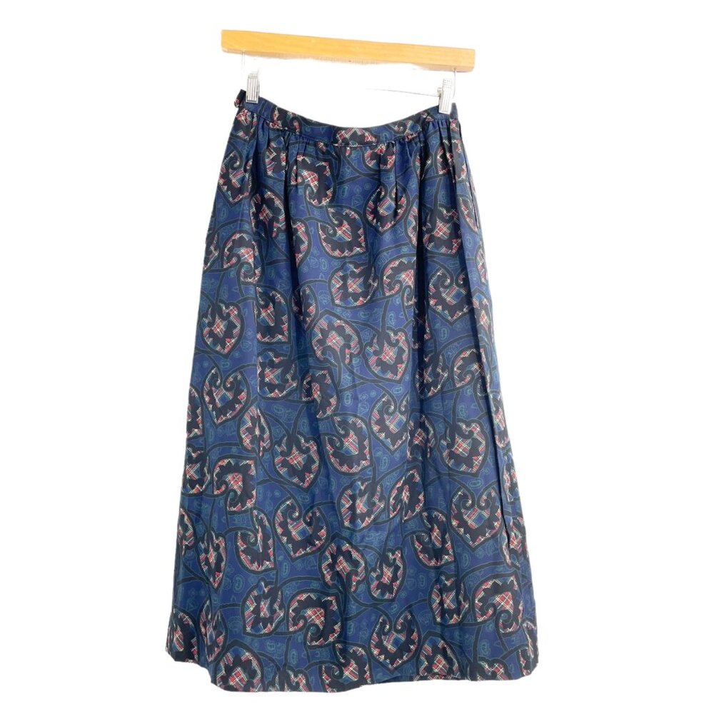 Vintage NWT Country Sophisticates by Pendleton Blue Paisley Midi Skirt Womens 10 - Picture 3 of 9